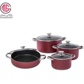 تصویر سرویس پخت و پز 8 پارچه کاج تفلون مدل روژان Kaj Teflon Rozhan Cookware Set_8 PCS