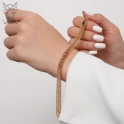 تصویر دستبند زنجیری ژوپینگ مدل تیغ ماهی طلا 