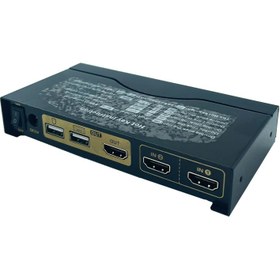 تصویر سوئیچ کی وی ام ۲ پورت HDMI کی نت پلاس مدل KP-SWKH402 Knet Plus KP-SWKH402 HDMI 2 Port KVM Switch