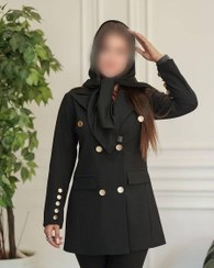 تصویر مانتو تک پرشین مکانیک قد ۹۳ - طوسی / ۱ 