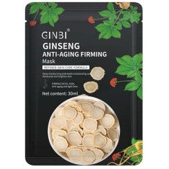 تصویر ماسک صورت ورقه ای جنسینگ جینبی وزن 30 گرم GINBI GINBI GINSENG ANTI-AGING FIRIMING MASK