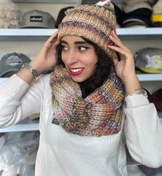 تصویر ست کلاه و شال رینگی بافت وارداتی - آلمانی - فری سایز مناسب از ۸ سال به بالا - تک رنگ 