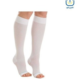 تصویر جوراب آمبولی زیر زانو شیلکس کد 002AD سایز مدیوم کارتن ۴ عددی shelax Embolic socks under the knee, code 002AD, medium size