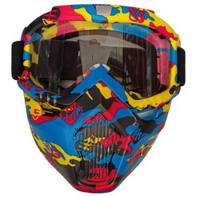 تصویر عینک موتور سواری فیس دار | colorful face glasses colorful Motorcycle face