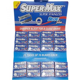 تصویر تیغ سنتی ورقی سوپرمکس 20بسته 10 عددی Supermax traditional razor blade 20 packs of 10 pieces