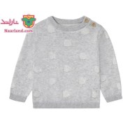 تصویر ژاکت بافت نخی نوزادی لوپیلو خاکستری خالدار 