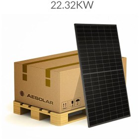 تصویر 22.32KW پنل خورشیدی 620W بایفیشیال برند AE solar پالت 36 عددی 22.32KW Solar Panel Pallet 620W Bifacial AE solar