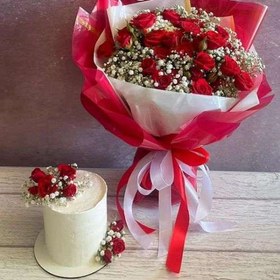 تصویر گل و کیک قرمز 8291 