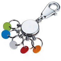 تصویر جاکلیدی ترویکا طرح چندحلقه رنگی TROIKA KeyChain MULTIRING COLORED