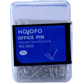 تصویر سوزن ته گرد هلوپو کد 0023 بسته 50 گرمی Holopo NO.0023 Office Pins pack of 50g