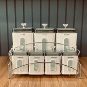 تصویر ست جای ادویه ۷ پارچه شفاف لیمون کد 1927 