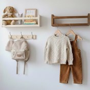 تصویر شلف کودک و جالباسی دیواری مدل وارون 