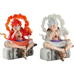 تصویر فیگور مدل لوفی دنده پنج طرح انیمه وان پیس مجموعه 2 عددی Luffy Gear 5 