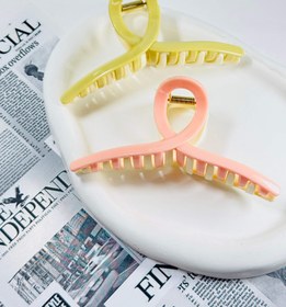 تصویر کلیپس گره ای دورنگ - زرد 