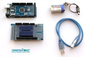 تصویر کیت آردوینو Arduino Mega2560 CH340 با لوازم جانبی و باتری 