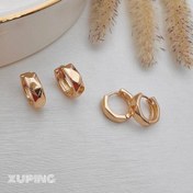 تصویر گوشواره ژوپینگ حلقه کوچک سه بعدی آبکاری طلا 