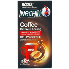 تصویر کاندوم کدکس مدل coffee delay بسته 12 عددی kodex natural condoms coffee delay 12pcs