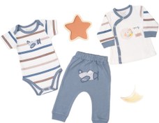 تصویر ست نوزادی پسرانه ۳ تکه طرح ماه دانالو 