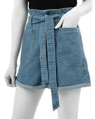 تصویر شلوارک جین زنانه آبی روشن سرژه Serge کد 229151 