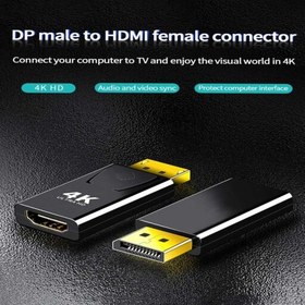 تصویر تبدیل DISPLAY PORT به HDMI مدل 4K برند JH ا JH DisplayPort Male to HDMI Female Converter-Aluminum Case JH DisplayPort Male to HDMI Female Converter-Aluminum Case