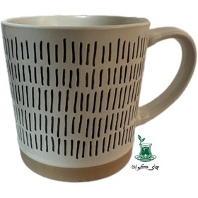 تصویر ماگ مینیمال خط خطی سفال سرامیک(وارداتی) 