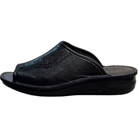 تصویر صندل مردانه چرم طبیعی کد 045 رنگ مشکی - 4 mans leather sandal code 045 black color