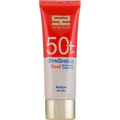 تصویر ژل کرم ضد آفتاب +SPF50 فاقد چربی رنگ متوسط ساین اسکین 50 میل مناسب پوست های چرب Sineskin beige fat-free +SPF50 sun cream gel