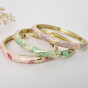 تصویر دستبند النگویی میناکاری رنگی زنانه 