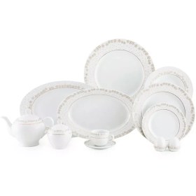 تصویر سرویس چینی زرین 12 نفره کامل برایدال طلایی (74 پارچه) Zarin Iran ItaliaF Bridal-Gold 74 Pieces Porcelain Dinnerware Set