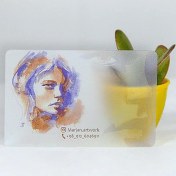 تصویر کارت ویزیت پی وی سی برفکی نیمه شفاف 