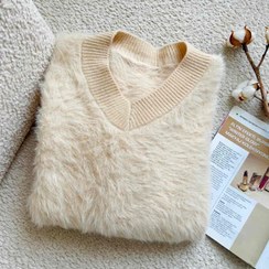 تصویر بافت موهر يقه هفت قواره دار استايل تونيك 