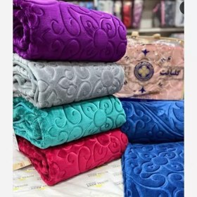 تصویر پتوی گلبافت (GOLBAFT) دو نفره طوسی کد 14030181 