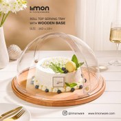 تصویر ظرف سرو کیک اکرولیک زیره چوبی بزرگ لیمون مدل 2468 