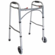 تصویر واکر چرخدار آلومینیومی تاشو با قابلیت تنظیم ارتفاع 