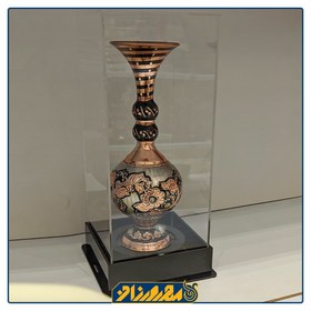 تصویر باکس موزه ای مس نقره‌کوب زنجان مدل گلدان | GP-16 