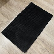 تصویر پادری ترک حمام و سرویس بهداشتی مخملی 3 لایه اسفنج دار مشکی 