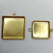 تصویر قاب فلزی کفه دار مربع زیورآلات عمده 