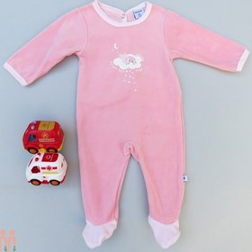 تصویر لباس سرهمی پسرانه نوزاد گرم مخملی زمستانی وارداتی آبی ابر برند ابزُربا absorba baby fleece pajamas 