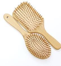 تصویر شانه مو چوبی بامبو مستطیل Wooden brush HAIR