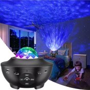 تصویر چراغ خواب کهکشان اسپیکر دار starry projector light کهکشانی 