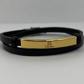 تصویر دستبند چرم مردانه کارتیه کد 18 Cartier men's leather bracelet; code 18