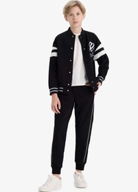 تصویر Erkek Çocuk Kolej Yaka Baskılı Bomber Hırka F2712A825AU 