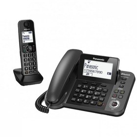 تصویر گوشی تلفن بی سیم پاناسونیک مدل KX-TGF382 ا Panasonic KX-TGF382 Corded & Cordless Phone Panasonic KX-TGF382 Corded & Cordless Phone