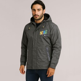 تصویر اورکت برزنتی ضدآب مردانه رنگ سبز تیره 