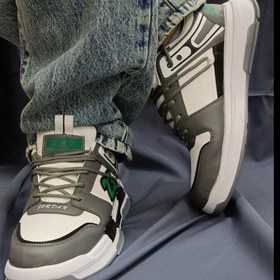 تصویر کفش اسپرت جردن ۲۳ مردانه رنگ سفید مشکی طوسی سبز 