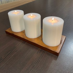 تصویر سینی چوبی سه خانه 