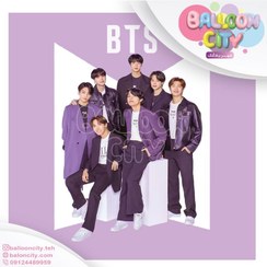 تصویر بنر تم تولد طرح بی تی اس BTS ابعاد 2 متر در 2 متر 