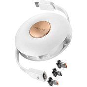 تصویر کابل تبدیل مغناطیسی USB-C به USB-C/ microUSB / لایتنینگ پرومیت طول 1 متر، مدل QUIVER.WHITE Magnetic charge cable USB-C to USB-C/microUSB/Lightning Promate model QUIVER.WHITE length 1 meter
