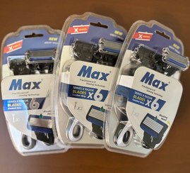 تصویر تیغ (خود تراش) 6 لبه مکس مدل X RAZOR بسته 2 عددی Max Series X Razor Blades