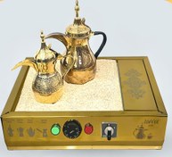 تصویر ترک‌ساز شنی ساحارا مدل LW546040 – بدنه استیل طلایی، المنت 1000 وات، حرارت دقیق برای قهوه ترک 